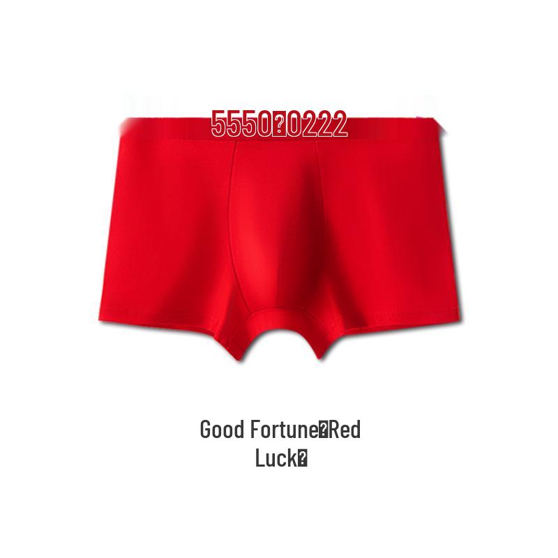 

Men s Plus Size Red Antibacterial Cotton Boxer Briefs - Breathable & Deodorant for Benming Year Triple Extra Large