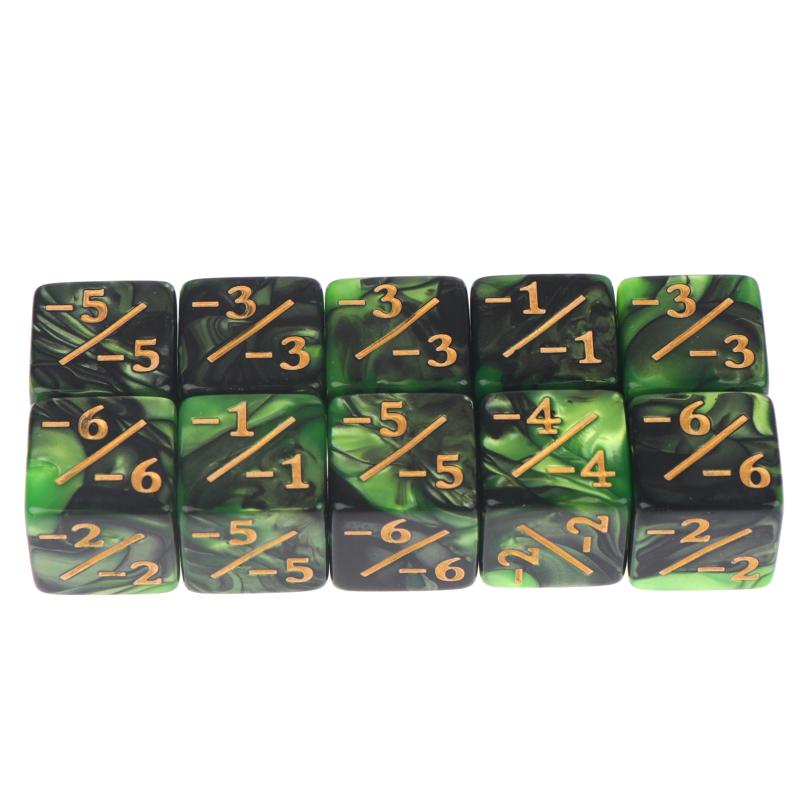 10Pcs Dnd Plus1 Minus1 Dice Set D&D Positive Negative Magic Gathering Token Game Accessories