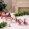 Wooden Wooden Xmas Tree Ornaments Handcrafted Wooden Material Snowman Sign Natural Wood Santa Claus Design Santa Claus Decor