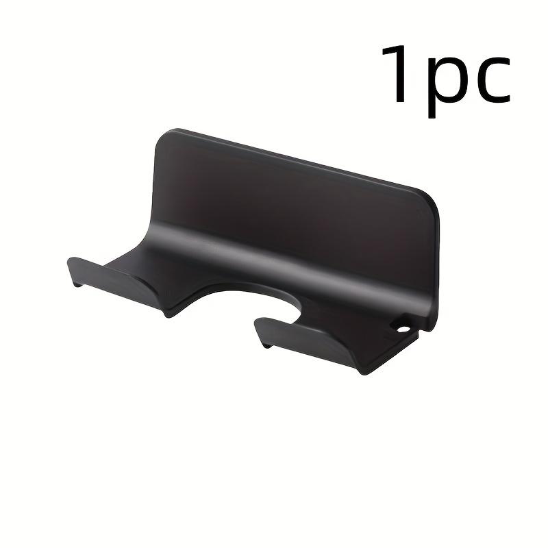 

1-Piece Wall-Mounted Hair Dryer Organizer - Sleek White Plastic Corner Holder for Bathrooms and Homes. 1pc чёрный