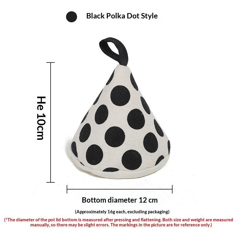 Cotton Linen Polka Dot Triangular Pot Handle Holders Heat Insulation Hanging Loop Perfect For Kitchen Cooking Baking