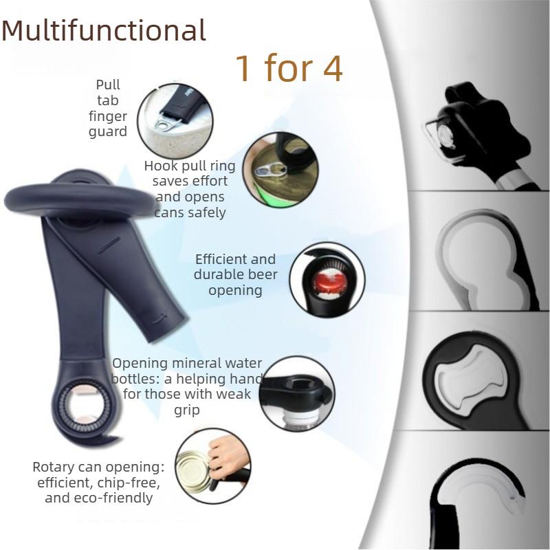 Multifunctional Can Opener, Manual Bottle Opener, Safe, Labor-saving, Chip-free Cutter