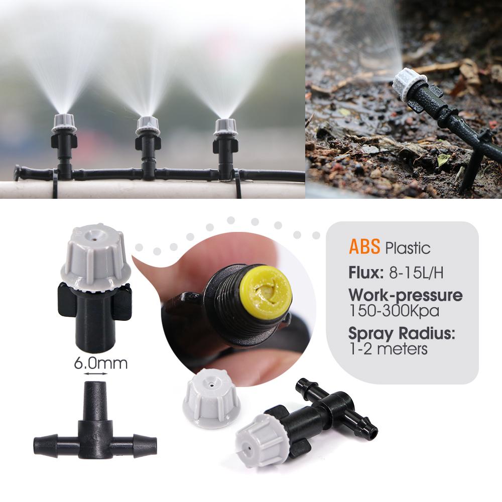 30-10m 60W Self-priming Pump Kit Misting Cooling System 1/4" 4/7mm Adjustable Nozzle Atomizer Sprayer Garden Irrigation Watering