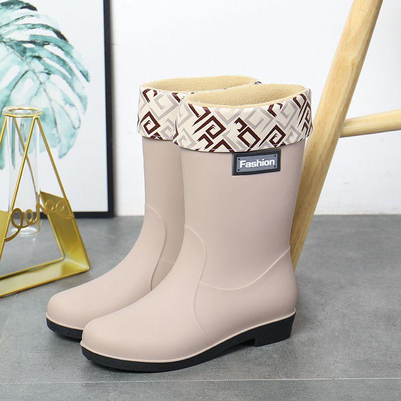 

Женские непромокаемые ПВХ полусапоги до середины икры, нескользящие, устойчивые к запаху, удобная обувь 38