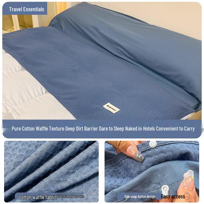 Cestovní spací pytel a povlak na přikrývku z čisté bavlny - Přenosný, Ochrana proti nečistotám, 3dílný pro služební cesty