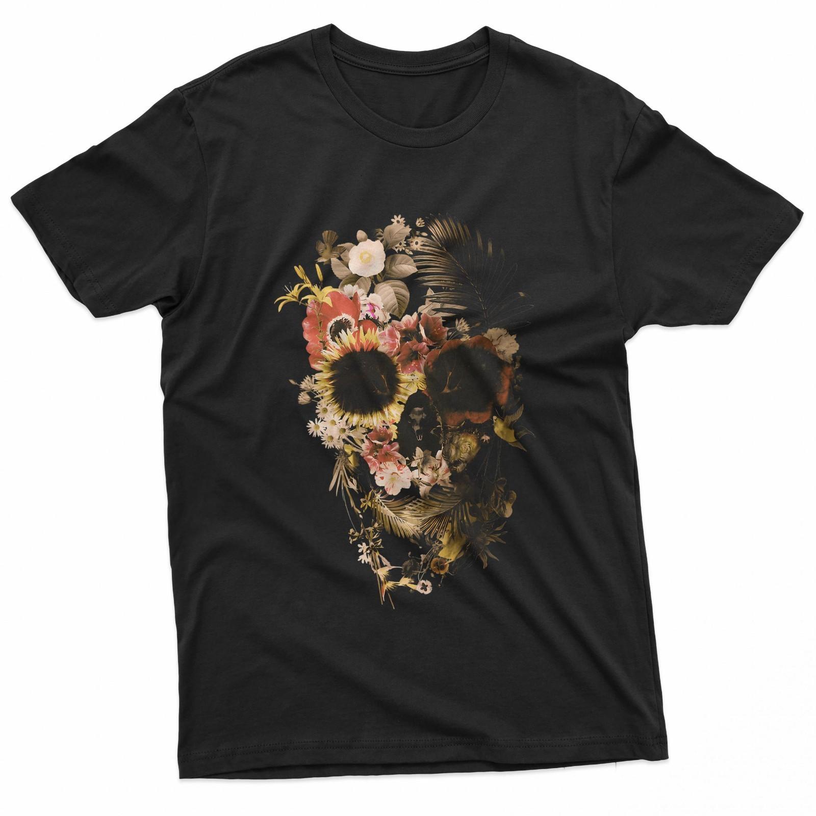 

Floral Skull Garden of Death Gothic Botanical T-Shirt 5XL різнокольоровий