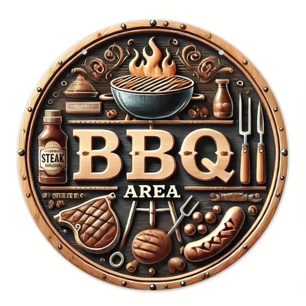 Decorazione Artistica in Metallo Vintage Segno in Ferro Arrugginito Cucina Esterna Griglia BBQ Bar Regali