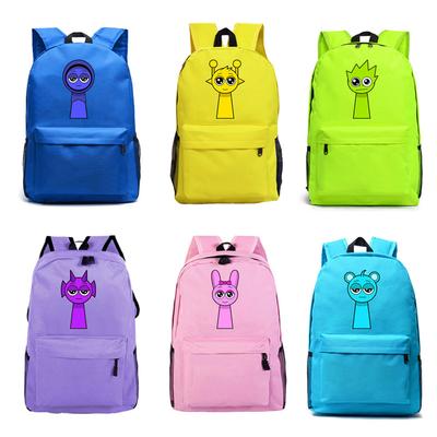 Sprunki Rhythm Box Fun Printing Backpack Light College Style Fashion School Bag for Primary and Secondary School Students