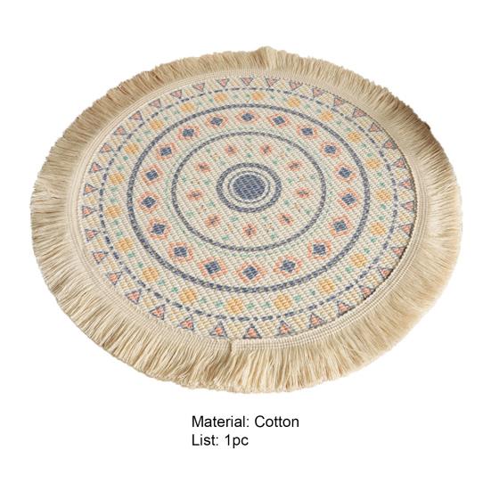 Beautiful Flower Pattern Placemat Good Woven Stylish Cotton Dinner Mat for Home