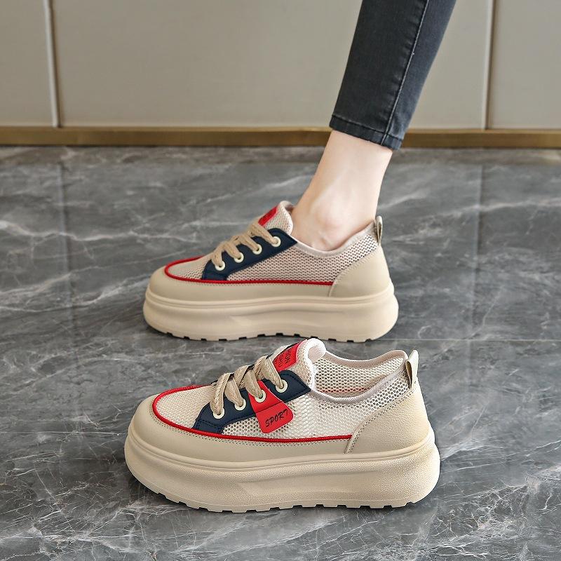 Scarpe in rete platform scarpe da ginnastica traspiranti 22 estive per studenti sottili vuote con rialzo scarpe sportive casual
