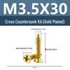 Yigu Gold-Plated Carbon Steel Self-Tapping Screws: Countersunk Head, Flat Head, Pointed Tail, Sizes M2-M4, Ideal for Electronics.
