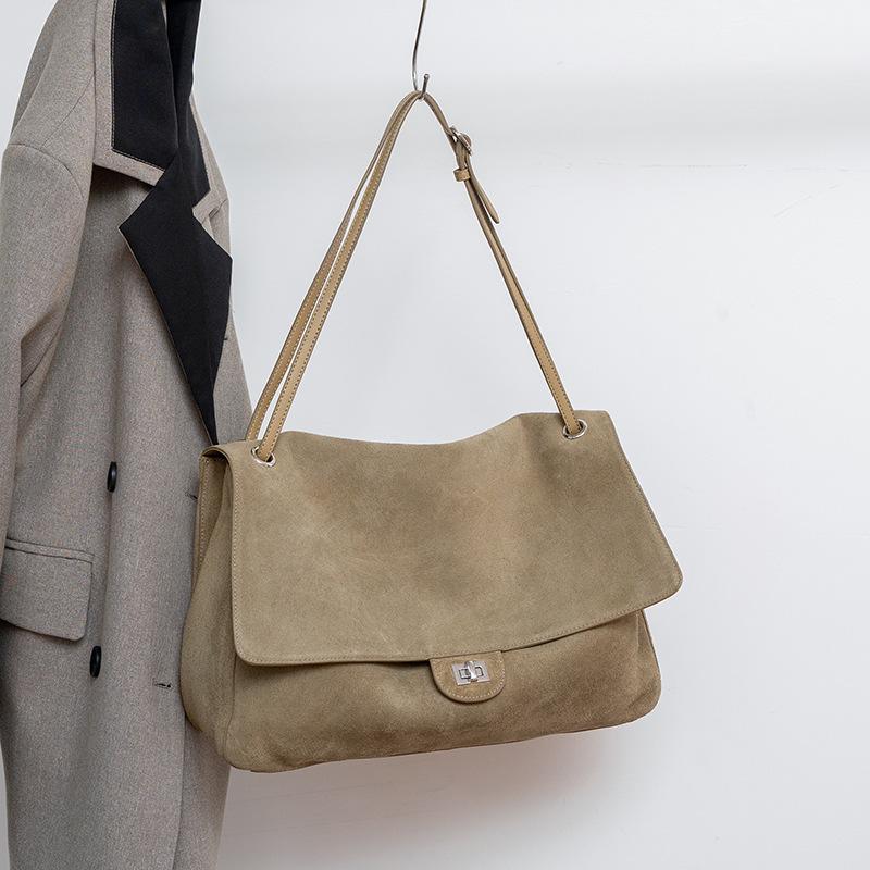 Bolso de cartero de ante esmerilado sensación de bandolera bajo el brazo moda casual gran capacidad bolso de hombro tote