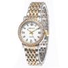 Stylish Alloy Steel Quartz Couple Watches with Rhinestone Markers