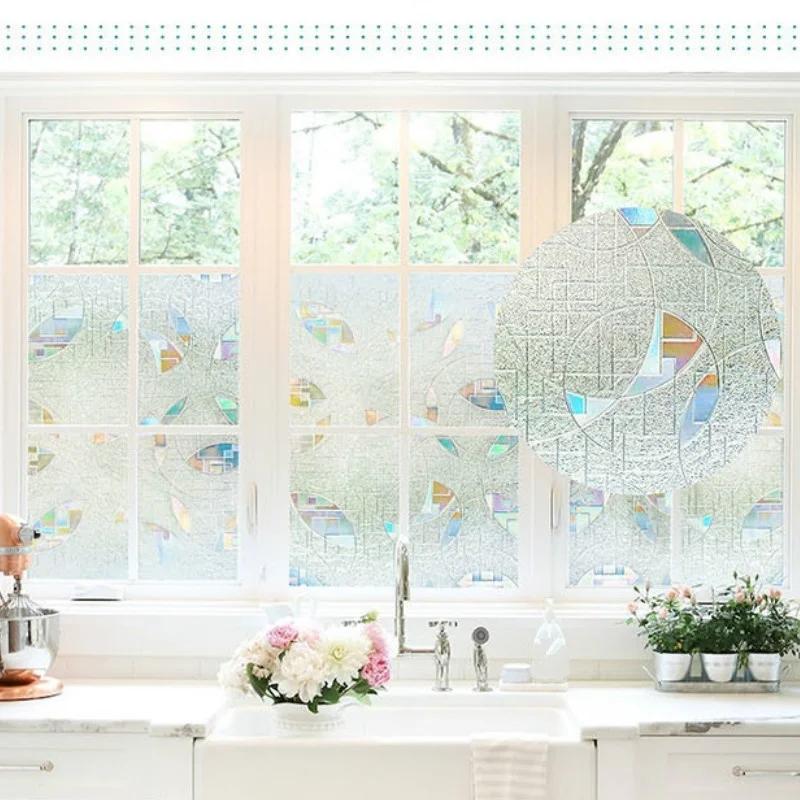 New Fashion Fashion Home 3D Glass Window Static Cling Cover Bathroom Adhesiv Film Sticker