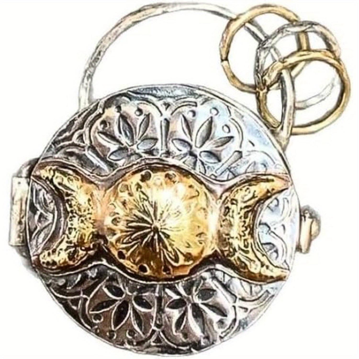 

Серебряный медальон «Тройная Луна» с ожерельем «Духовное дыхание Древа Жизни», амулет с энергией кристалла, викканский кулон для медитации и священных ритуалов 5x4cm серебряный