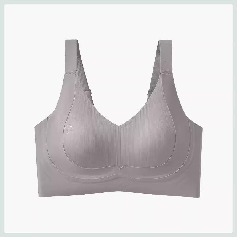 

TikTok big breasts, small seamless underwear, full cup anti-sagging, double breasts, large size bra, thin lift 3xl(recommended 80-90kg ) зеленого кольору хакі