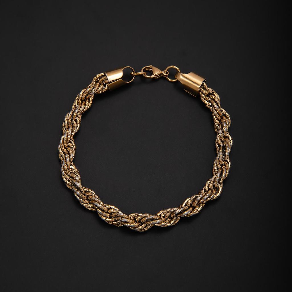 High-Quality Stainless Steel Starry Twisted Bracelet & Necklace - Trendy Men's Luxury Chain