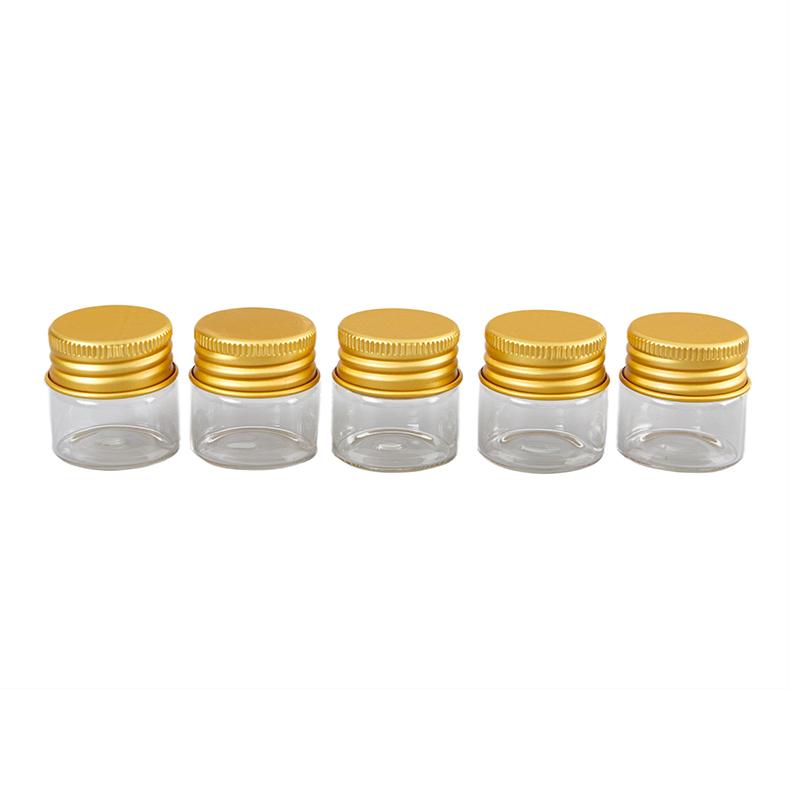 5 ks 10ml Malé Skleněné Skleničky Lahvičky Šroubovací Víčko Skladovací Sklenice Mini Nádoby Průhledné Lahvičky