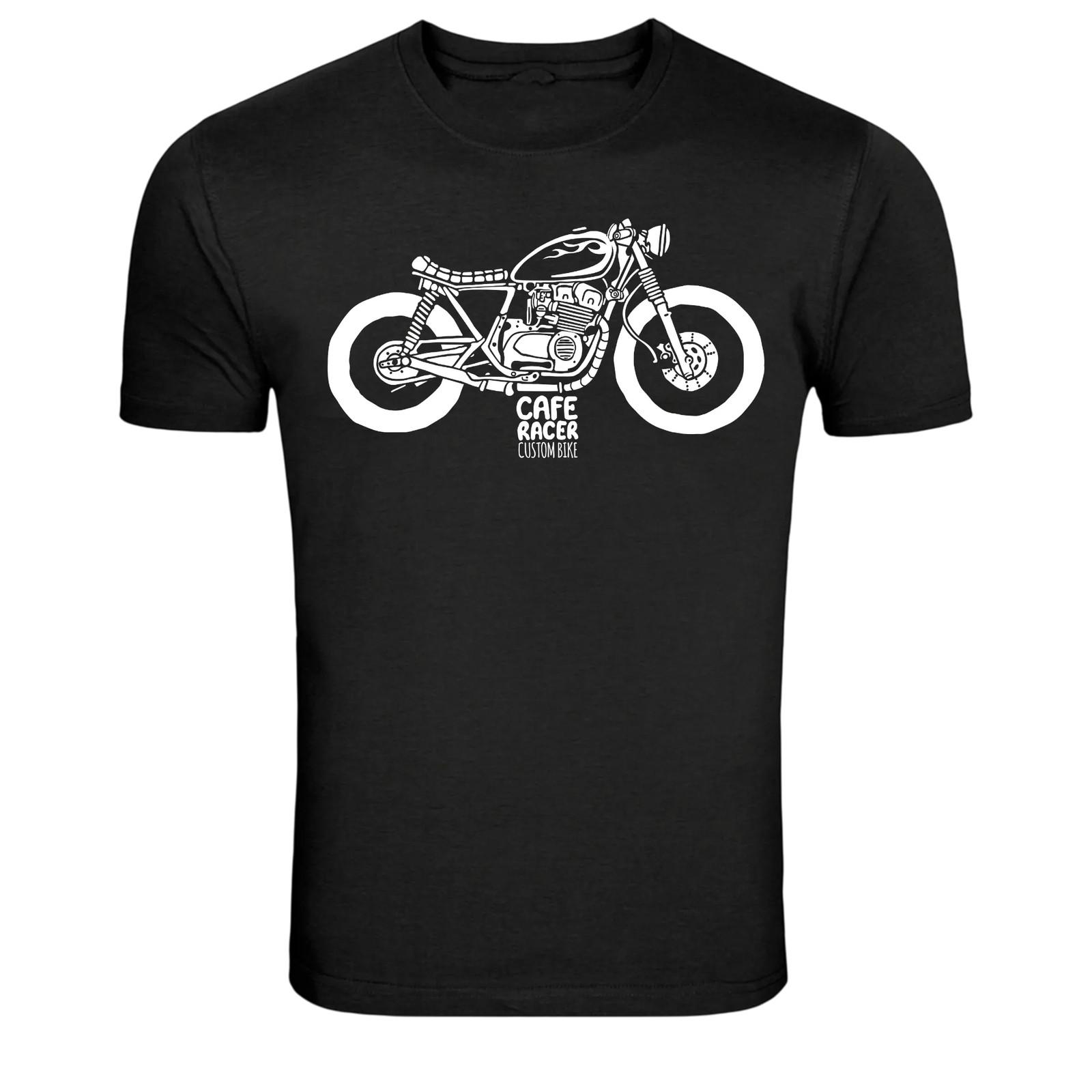 Cafe Racer Custom Motorcycle Vintage Biker Graphic T Shirt XXL