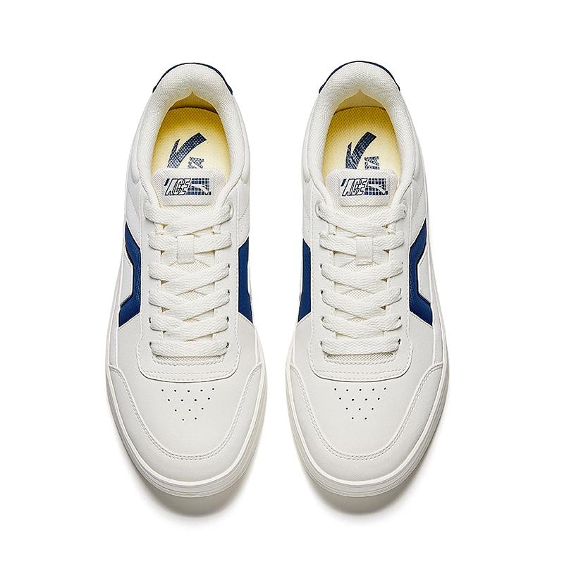 Anta Ace Comfortable Trend Classic Wrap Cushioning Wear-Resistant Low-Top Skate Shoes Men Sneaker Ivory-White Deep-Blue 912538026-4