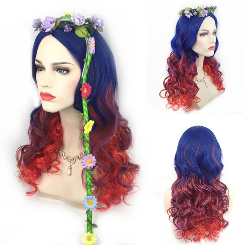 blue red wig