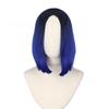 Premium Short Wig With Middle Part For Women Black Blue For Cosplay