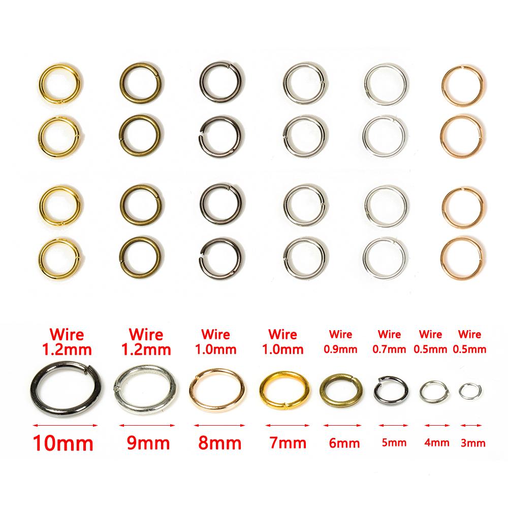 200pcs Open Circle Jump Rings Split Rings Pendant Connectors for Necklace Bracelet Jewelry Making DIY Accessories Wholesale