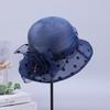 Chapeau de soleil élégant à pois pour femme, design en maille, en organza, avec fleurs, pour la respirabilité, pour les voyages, les vacances, chapeau de soleil