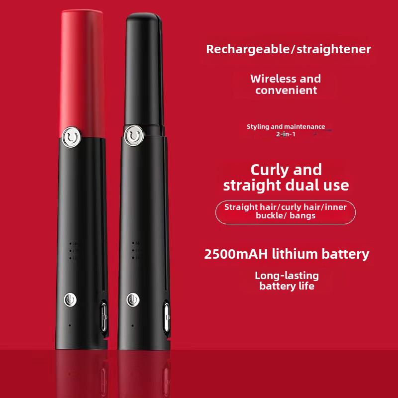 Dual-Purpose Ceramic Hair Straightener & Curling Iron: Safe for Hair, Ideal for Straightening and Styling Bangs