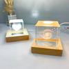 Square Wooden Base Led Lamp Display Stand Holder USB Powered for Crystal Glass Resin Objects