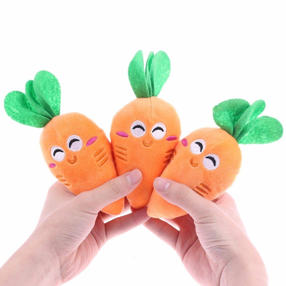 Funny 1Pc Carrots Plush Vegetable Sound Squeaky Pet Supplies Dog Toys Chew Squeaker