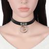 Women Choker Heart Hip Hop Faux Leather Exaggerated Rivets Collar Choker for Daily Wear