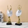 Golden Dancing Girl Sculpture Entrance Bookcase Decoration Abstract Art Character Statue Fun Girl Interior Aesthetic Decoration
