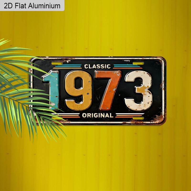 2D Flat 1pc Vintage Metal Aluminum Sign Decoration | Classic 1973 Original, 12'' × 6'' Retro Sign, Outdoor Plaque & Wall Art for Living Room, Man
