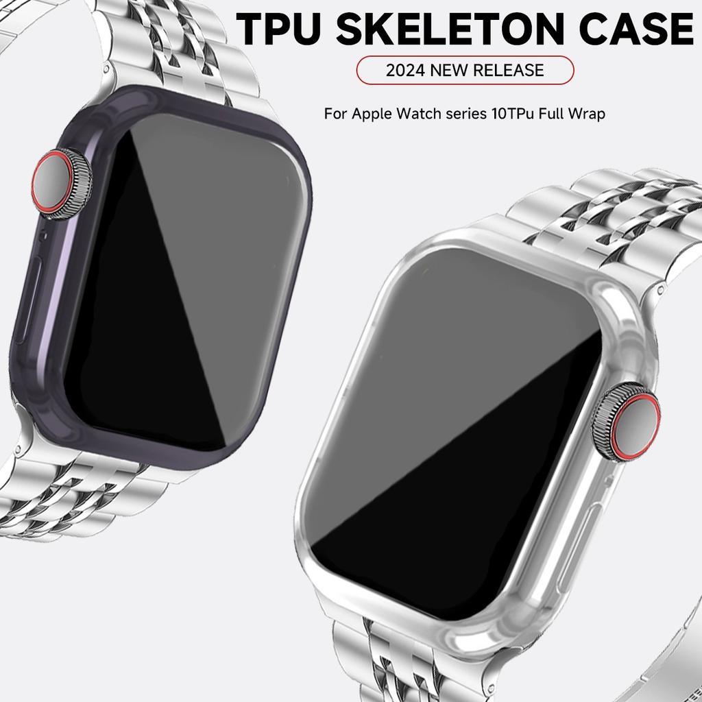 TPU-Hülle + Schlankes Armband für Apple Watch Ultra 3 2 1 49mm für iWatch 11/10/9/8/7/6/5/4/3/2/1/SE 46mm 45 44 42 41 40 38mm Armband