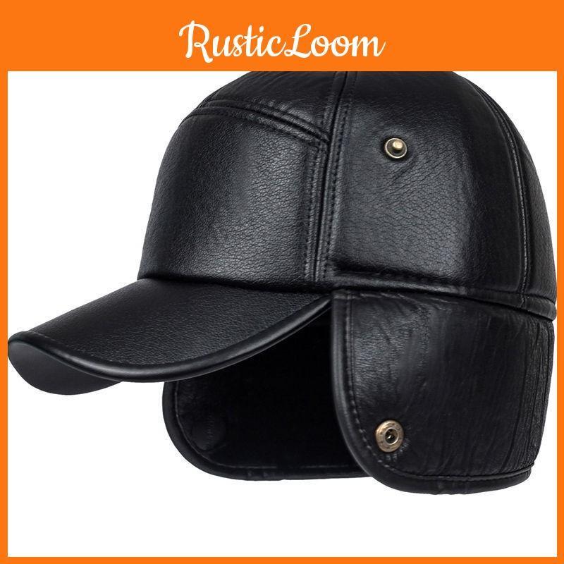 Winter Thickened Cotton Ear Protection Hat Leather Baseball Adjustable Caps