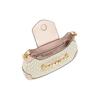 Michael Kors MK Hally Chain Logo Vintage Color Block Leather Shoulder Bag Women shoulder bag Vanilla-White 30F1G2HL1B-173