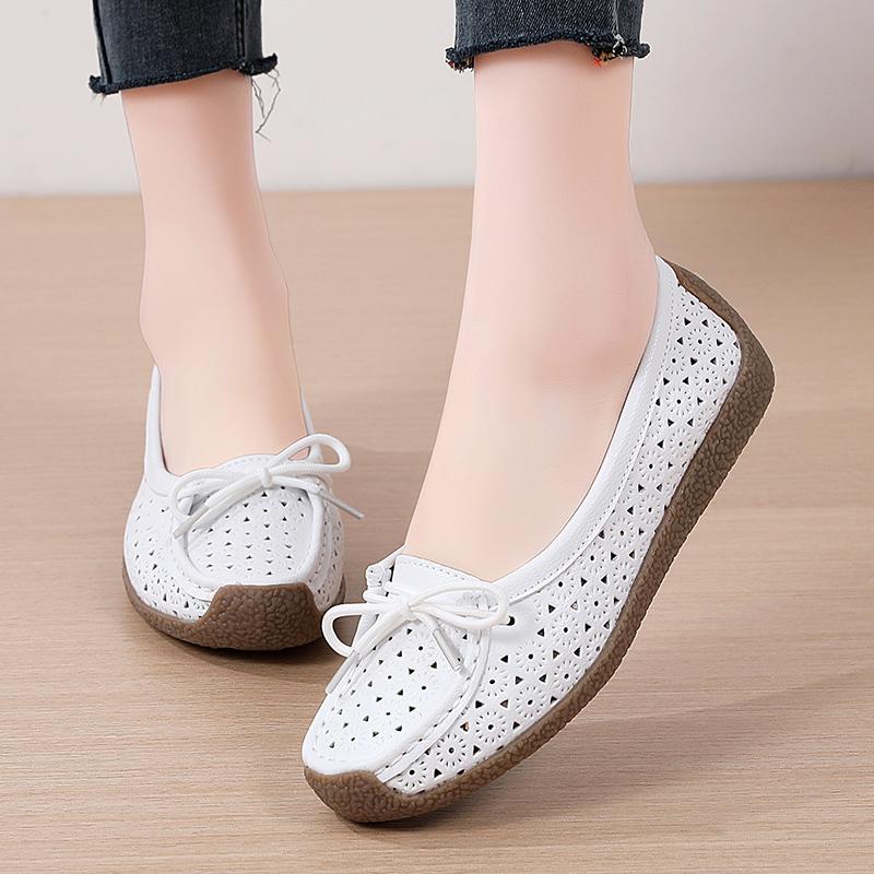 Soft-soled shoes lazy shoes flat-soled medium beef tendon sole single shoes