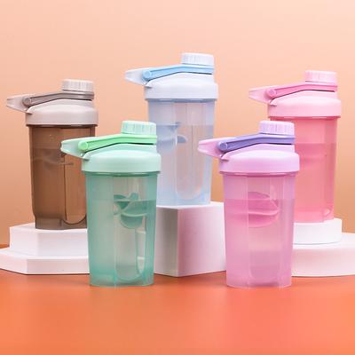 500ML Plastic Cup Sealed Advertising Cup Fitness Cup Sports Water Cup Stirring Cup Protein Powder Shaker Cup with Handle