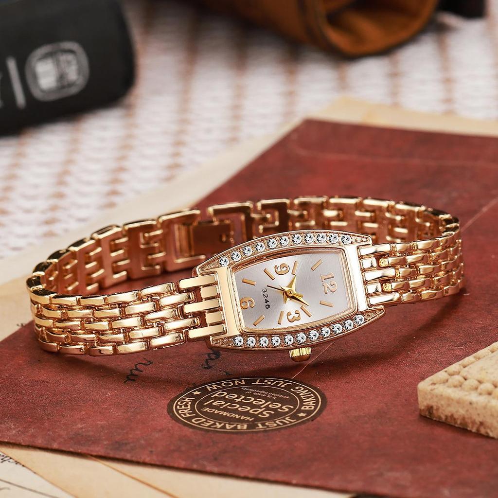Women's Stylish Barrel Rhinestone Strap Quartz Watch