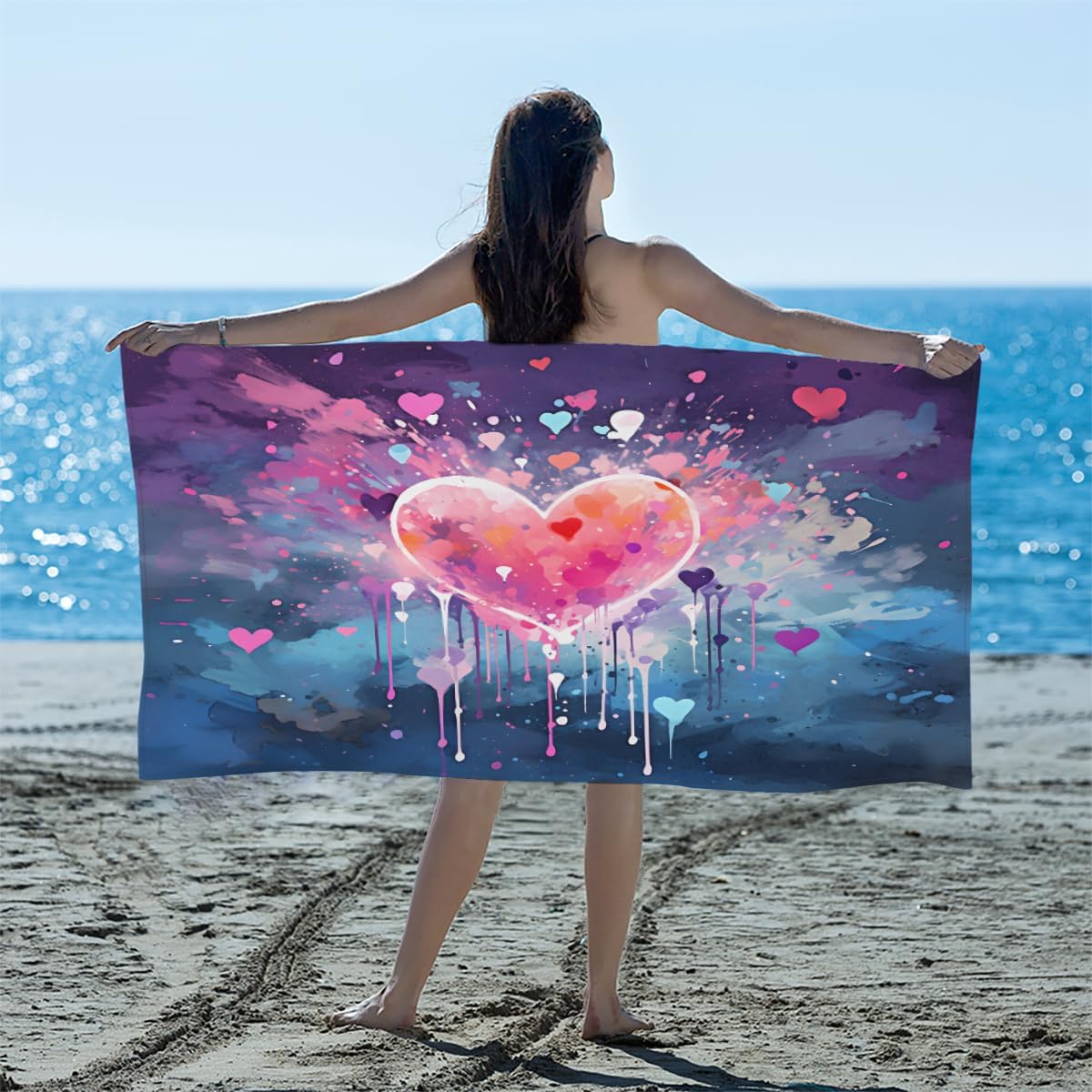 

Skull Brightly Colored Flower Beach Towel, Large Microfiber Quick Dry Lightweight Pool Bath Towels Sand Free Beach Blanket for W30*H60(CM)