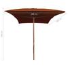 Wooden Mast Sun Umbrella 200 X 300 Cm Terracotta