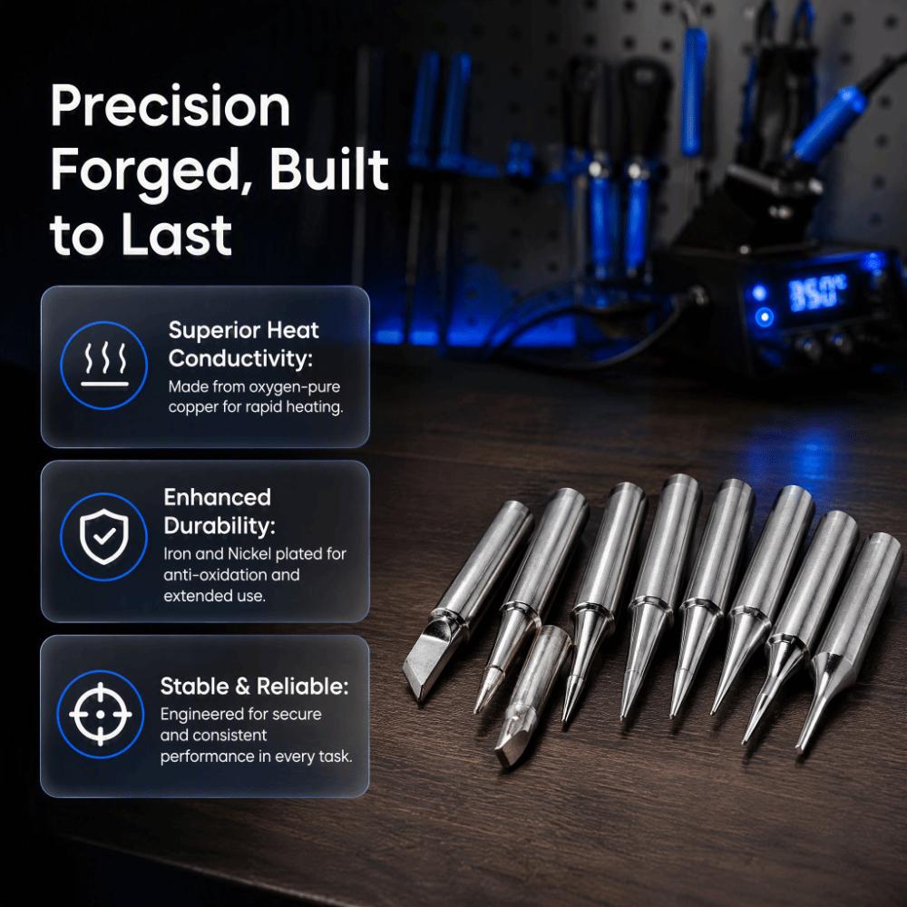 10PCS Silver Soldering Iron Tips 900M-T Series Lead-free Solder Tips For Electronics Repair