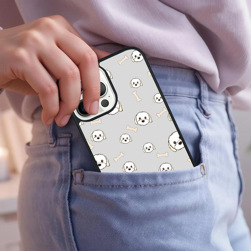 Cute Cartoon Bichon Frise Phone Case For iPhone 17 Air 15 16e 14 13 Pro Max Coque 12 11 Pro Max PLUS cover