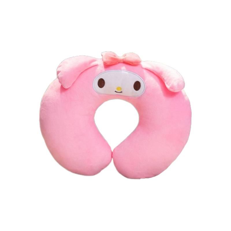 Universal Cartoon Style U-shaped Neck Pillow In White Pink Black And Purple