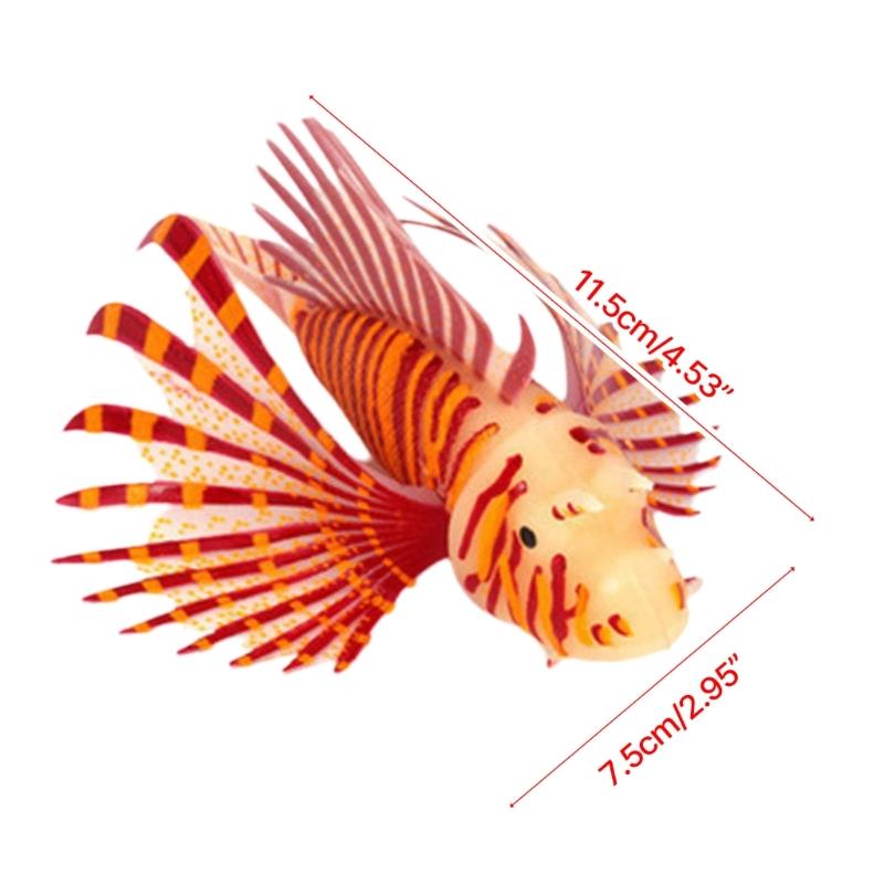 Luminously Artificial Lionfish Fish Silicas Lionfish Ornaments Glowing Aquariums Tanks Landscape Ornaments Home Decors