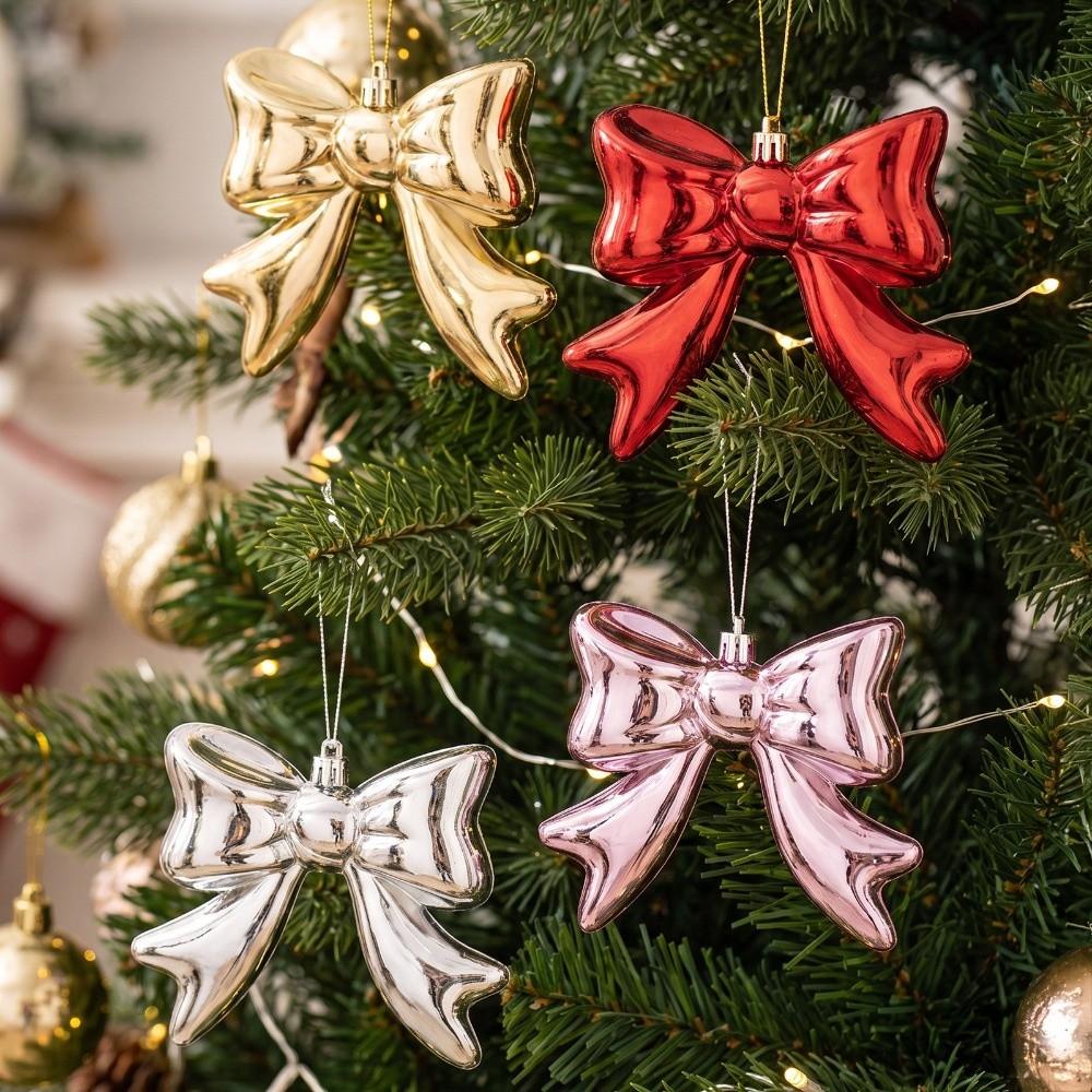 Plastic Christmas Tree Bow Decor Bowknot Bowknot Pendant Christmas Hanging Outdoor Indoor