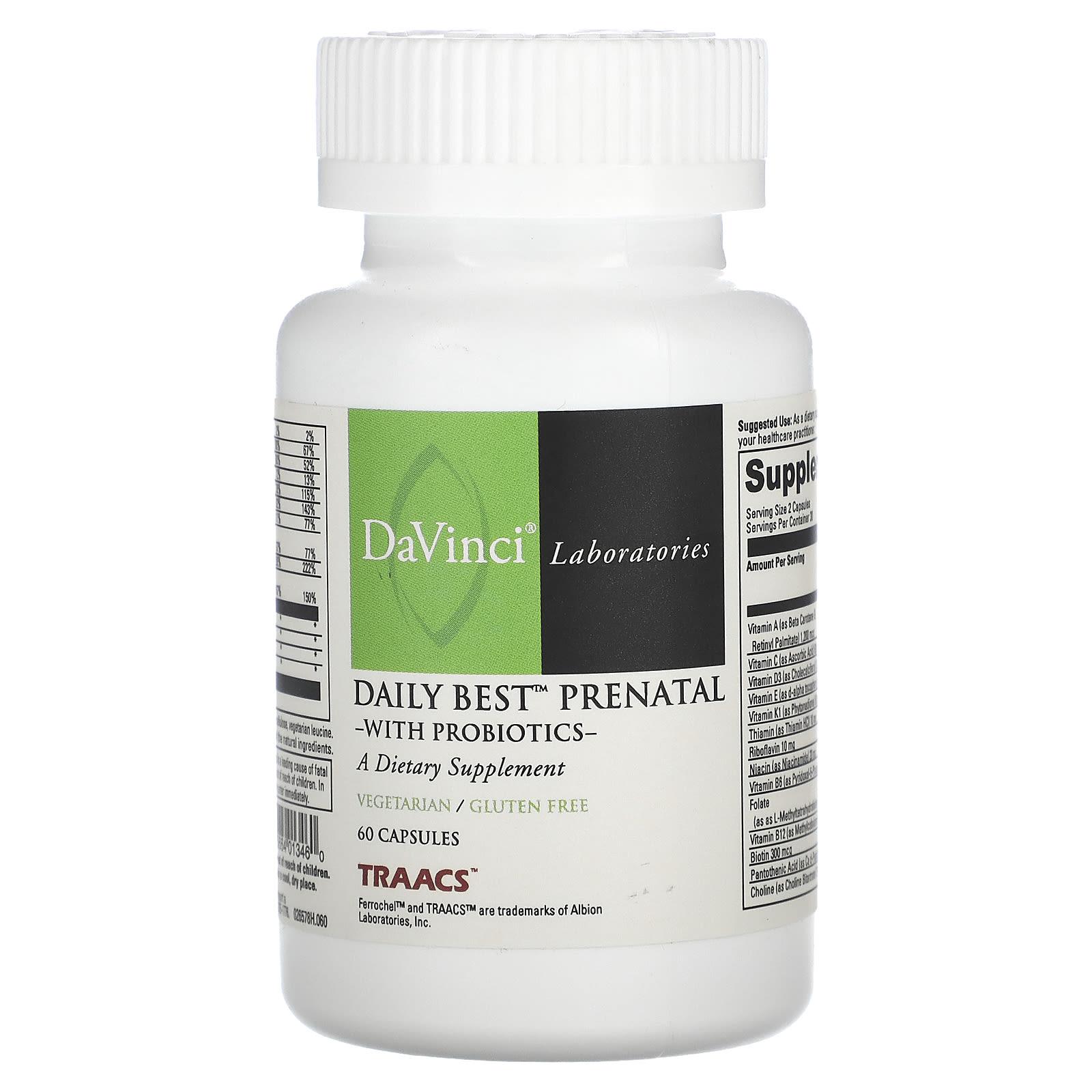 

DaVinci Laboratories, Daily Best Prenatal, with Probiotics, 60 Capsules