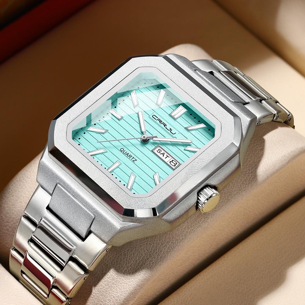 Men's Casual Stainless Steel Watch Analog Quartz Watch with Day and Date Classic Waterproof Dress Watch for Men