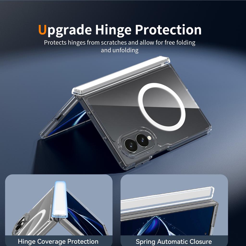 Applicable To Samsung Zfold8 Mobile Phone Case Transparent Magnetic Suction Two-in-one Zflip8 Side Cover Anti-drop Folding Screen Protective Case